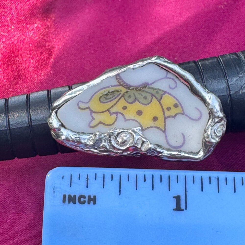 Antique China Umbrella Design Silver Spoon Ring - Picture 3 of 10